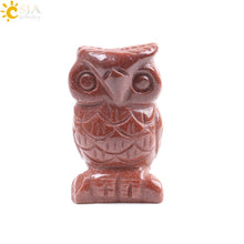 Load image into Gallery viewer, 49x31mm Natural Stone Tiger Eye Pink Quartz Carved Mini Owl Statue