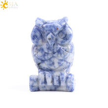 Load image into Gallery viewer, 49x31mm Natural Stone Tiger Eye Pink Quartz Carved Mini Owl Statue