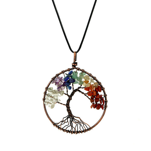 Natural Stone Tree of Life Pendant