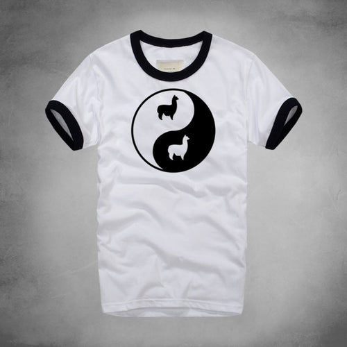 Llama Bagua Print Tshirts Eight Trigram Yin Yang Minions T-shirts Funny Rock Pajama Sexy Board Men Alpaca Drama Tee Shirt