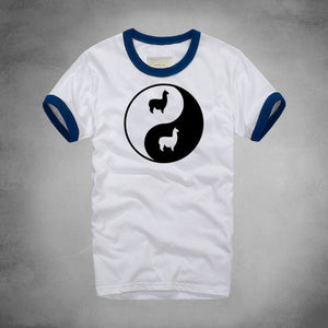 Llama Bagua Print Tshirts Eight Trigram Yin Yang Minions T-shirts Funny Rock Pajama Sexy Board Men Alpaca Drama Tee Shirt