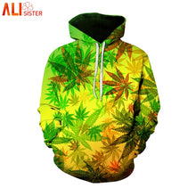 Load image into Gallery viewer, Weed Leaf Print 3D Hoodie