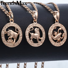 Load image into Gallery viewer, 12 Zodiac Constellations Pendants For Women/Men Rose Gold