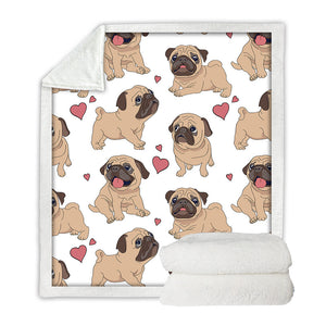 Pug Sherpa Blanket