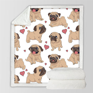 Pug Sherpa Blanket