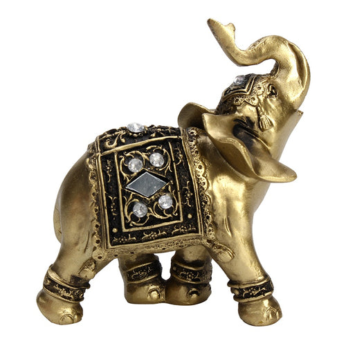 Elegant Elephant Trunk Feng Shui Luck & Wealth Figurine
