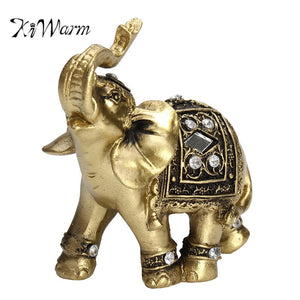 Elegant Elephant Trunk Feng Shui Luck & Wealth Figurine