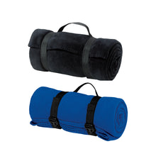 Load image into Gallery viewer, 100% Spun Polyester Fleece Blanket with Strap