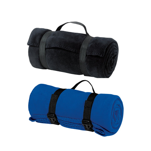 100% Spun Polyester Fleece Blanket with Strap