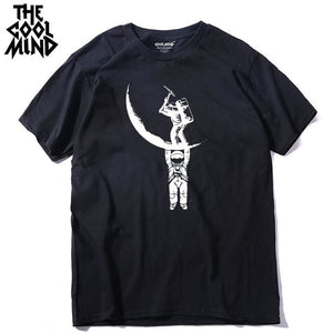 COOLMIND MO0112A 100% cotton casual short sleeve moon designs men T shirt casual o-neck men tshirt cool summer t-shirt male tees