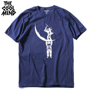 COOLMIND MO0112A 100% cotton casual short sleeve moon designs men T shirt casual o-neck men tshirt cool summer t-shirt male tees