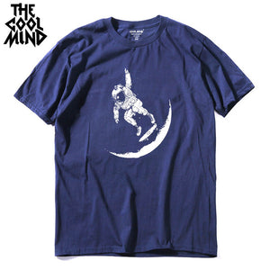 COOLMIND MO0112A 100% cotton casual short sleeve moon designs men T shirt casual o-neck men tshirt cool summer t-shirt male tees