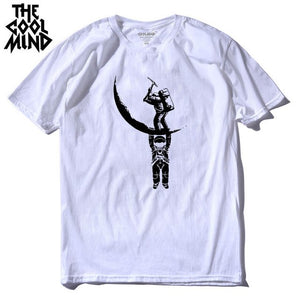 COOLMIND MO0112A 100% cotton casual short sleeve moon designs men T shirt casual o-neck men tshirt cool summer t-shirt male tees