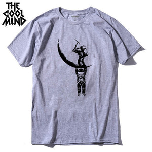 COOLMIND MO0112A 100% cotton casual short sleeve moon designs men T shirt casual o-neck men tshirt cool summer t-shirt male tees