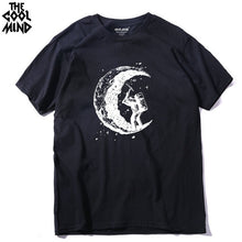 Load image into Gallery viewer, COOLMIND MO0112A 100% cotton casual short sleeve moon designs men T shirt casual o-neck men tshirt cool summer t-shirt male tees