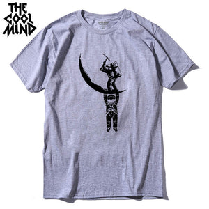 COOLMIND MO0112A 100% cotton casual short sleeve moon designs men T shirt casual o-neck men tshirt cool summer t-shirt male tees