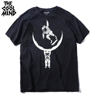 COOLMIND MO0112A 100% cotton casual short sleeve moon designs men T shirt casual o-neck men tshirt cool summer t-shirt male tees