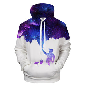 Casual Hoodies 3D Galaxy Hoody Print Sweatshirt 6XL Brand Tracksuit Autumn Coat Streatwear Jacket Moon 2018 Drop ship ZOOTOPBEAR