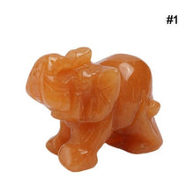 Load image into Gallery viewer, Elephant Figurines Carved Natural Stone Yellow Jade Mini Elephant Gemstone Chakra Healing