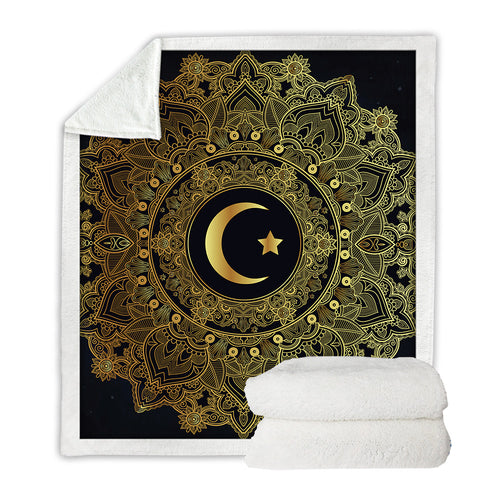 Golden Mandala Sherpa Blankets