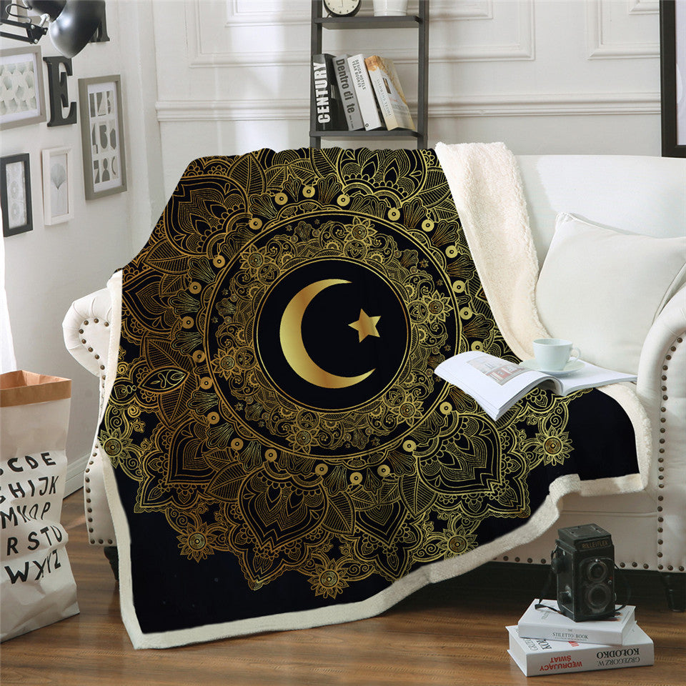 Golden Mandala Sherpa Blankets