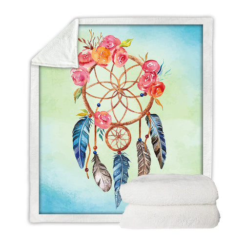 Floral Rose Sherpa Bohemia Dreamcatcher
