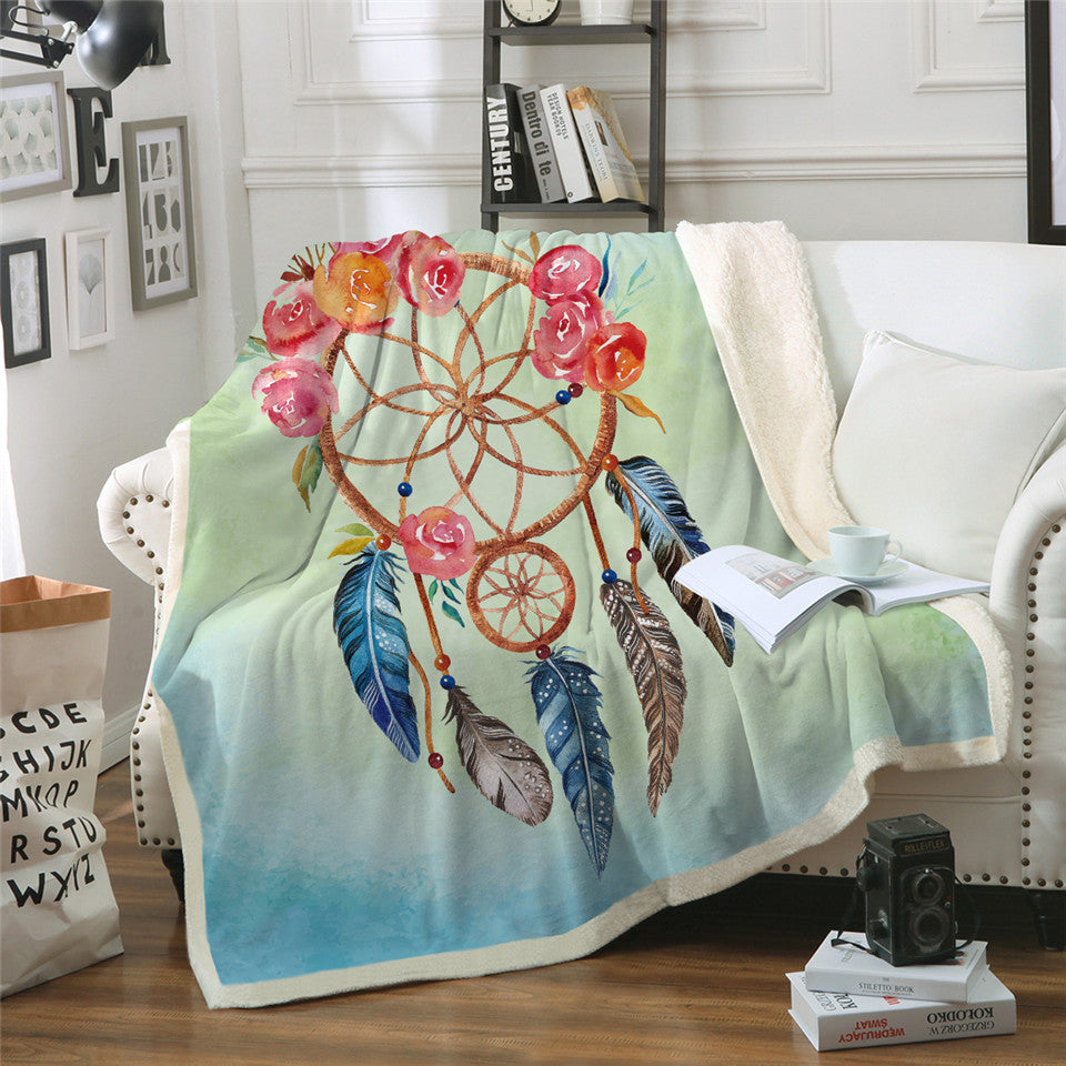 Floral Rose Sherpa Bohemia Dreamcatcher