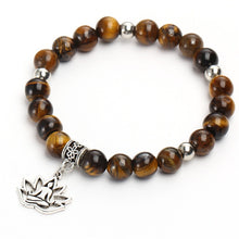 Load image into Gallery viewer, Tiger Eye Natural Stone Flower Beaded Bracelets
