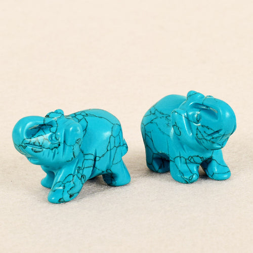 1.5'' Turquoise Hand Carved Elephant Gemstone