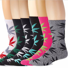 Load image into Gallery viewer, Cotton Marijuana Leaf long Crew Sock