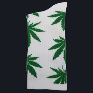 Cotton Marijuana Leaf long Crew Sock