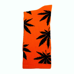 Cotton Marijuana Leaf long Crew Sock