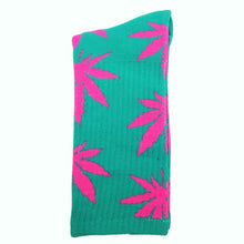 Load image into Gallery viewer, Cotton Marijuana Leaf long Crew Sock