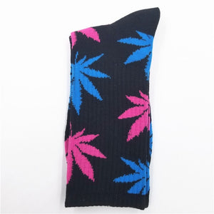 Cotton Marijuana Leaf long Crew Sock
