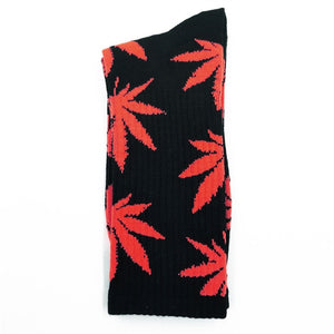 Cotton Marijuana Leaf long Crew Sock