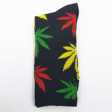 Load image into Gallery viewer, Cotton Marijuana Leaf long Crew Sock
