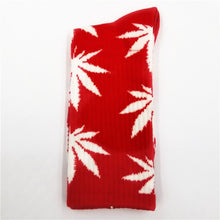 Load image into Gallery viewer, Cotton Marijuana Leaf long Crew Sock