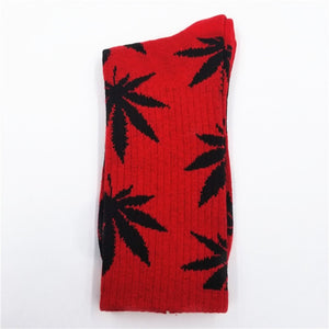 Cotton Marijuana Leaf long Crew Sock