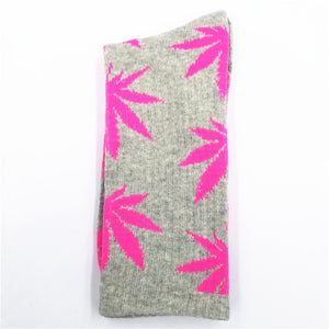 Cotton Marijuana Leaf long Crew Sock