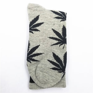 Cotton Marijuana Leaf long Crew Sock