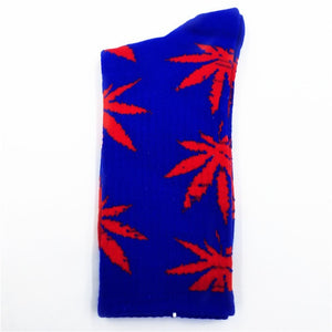 Cotton Marijuana Leaf long Crew Sock