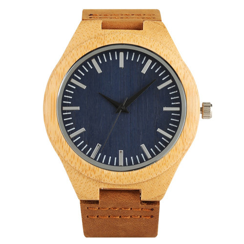 Casual Quartz Bamboo Wristwatch