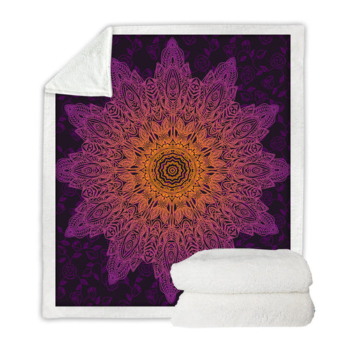 Bohemian Flower Sherpa Blanket