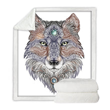 Load image into Gallery viewer, Head Wolf Wild Beast Plush Throw Blanket
