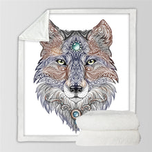 Load image into Gallery viewer, Head Wolf Wild Beast Plush Throw Blanket