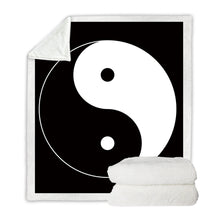 Load image into Gallery viewer, Yin-Yang Sherpa Plaid Bedspread Blanket