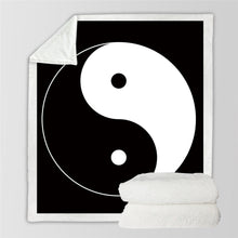 Load image into Gallery viewer, Yin-Yang Sherpa Plaid Bedspread Blanket