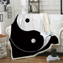 Load image into Gallery viewer, Yin-Yang Sherpa Plaid Bedspread Blanket