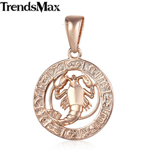 12 Zodiac Constellations Pendants For Women/Men Rose Gold