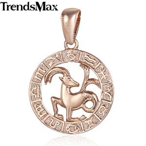 12 Zodiac Constellations Pendants For Women/Men Rose Gold